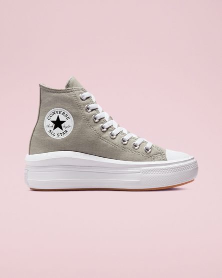 Women's Converse Chuck Taylor All Star Move High Top Platform Shoes Olive / White | AU 608E9H